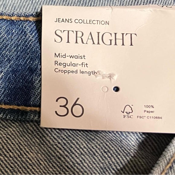 NWT! Mango Women's Jeans Size 4 Mid waist, Regular fit, Crop length💕 - Picture 5 of 7
